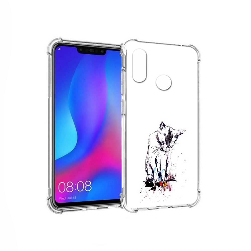 

Чехол MyPads Tocco для Huawei Nova 3 кот и микки (PT115710.27.399), Прозрачный, Tocco