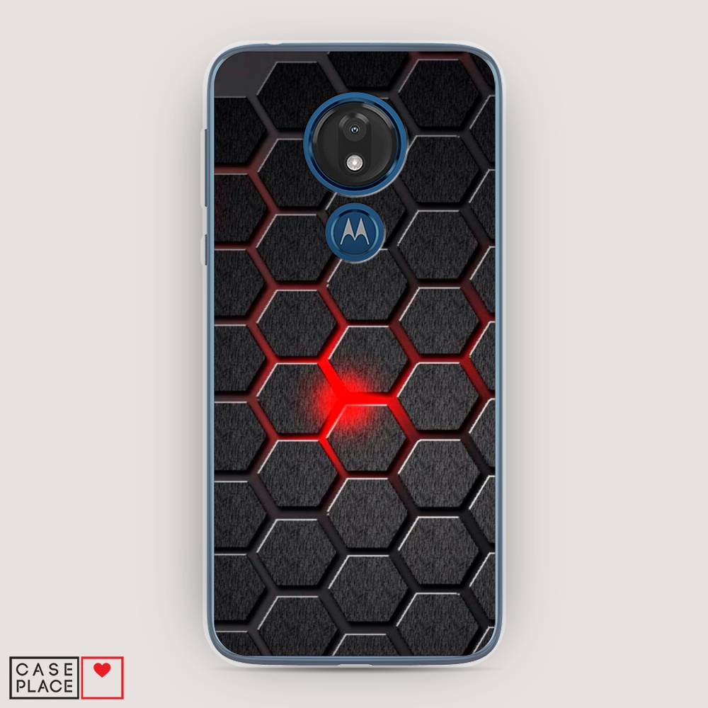 

Чехол для Motorola Moto G7 "Соты красные", Красный;черный;серый, 241150-3