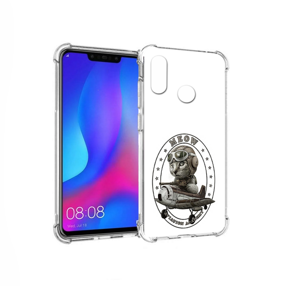 

Чехол MyPads Tocco для Huawei Nova 3 кот в самолете (PT115710.27.395), Прозрачный, Tocco