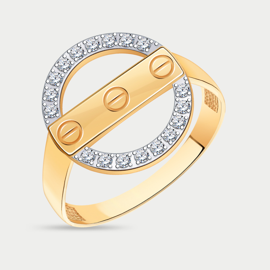 Кольцо из розового золота р. 17 Atoll 11060, фианит