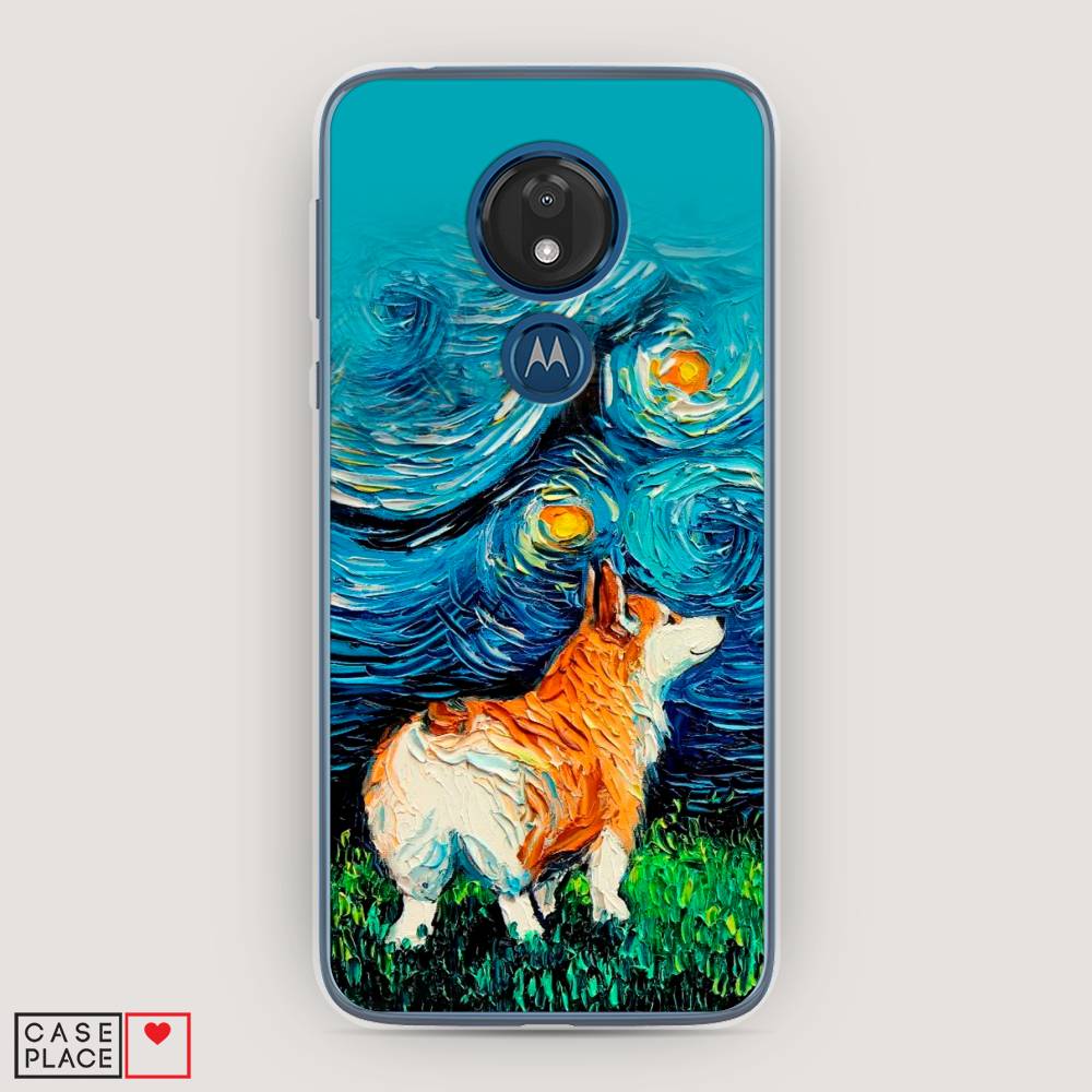 

Чехол для Motorola Moto G7 "Корги звёздная ночь", Коричневый;белый;зеленый, 241150-1
