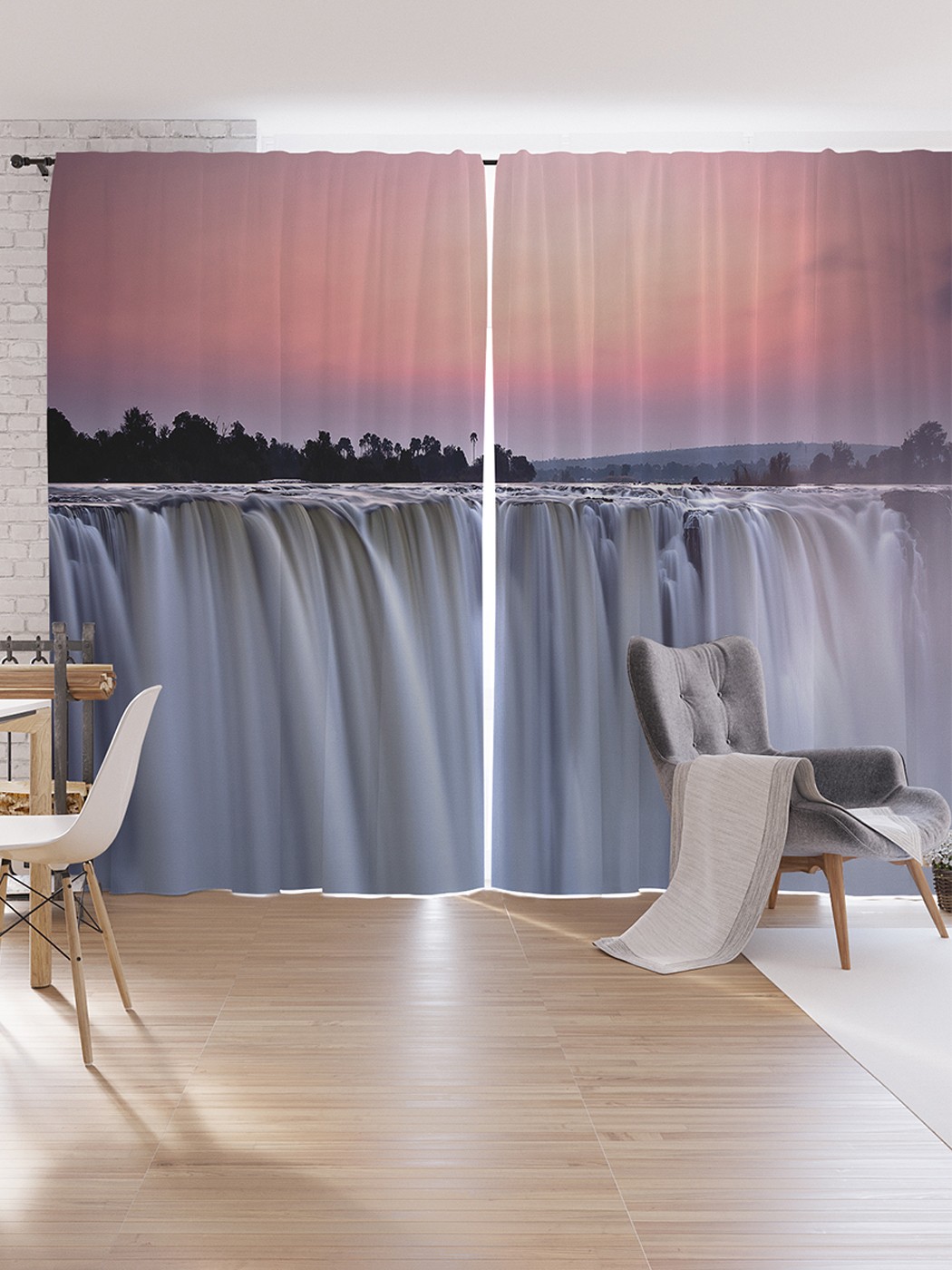 

Шторы под лён JoyArty "Бескрайний водопад", серия Oxford DeLux, 340х265 см, Бескрайний водопад