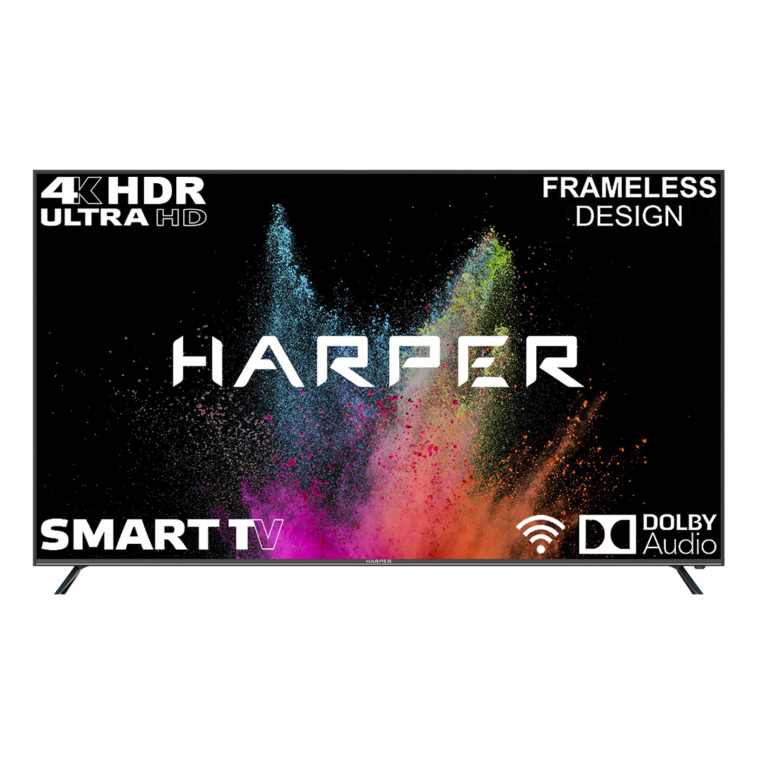 фото 75" телевизор harper 75u750ts 4k ultra hd, черный