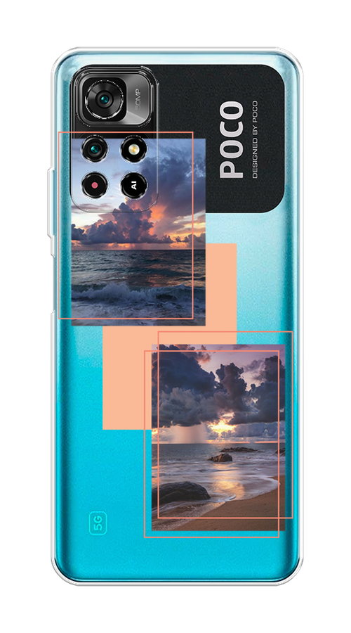 

Чехол на Poco M4 Pro 5G, Xiaomi Redmi Note 11S 5G "Sky collage", Розовый;прозрачный;синий, 311850-1