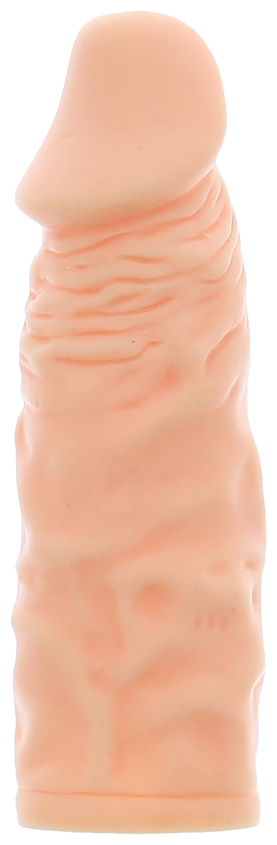 Телесная реалистичная насадка на пенис SUPER STRETCH EXTENDER 5.5INCH - 14 см.