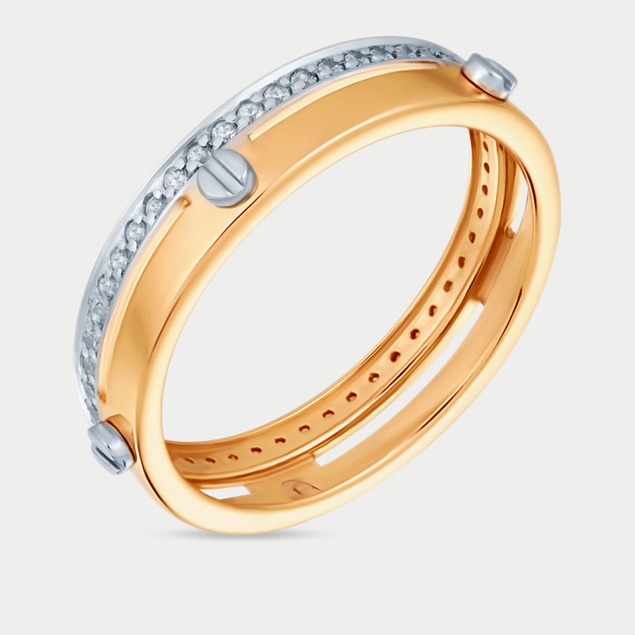 Кольцо из розового золота р. 17,5 Corona к1459л, фианит