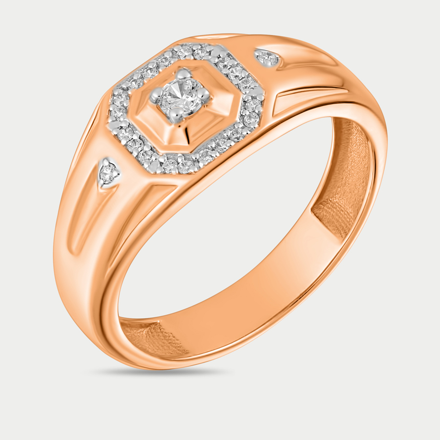 Кольцо из розового золота р. 20 Сорокин 70232600, фианит