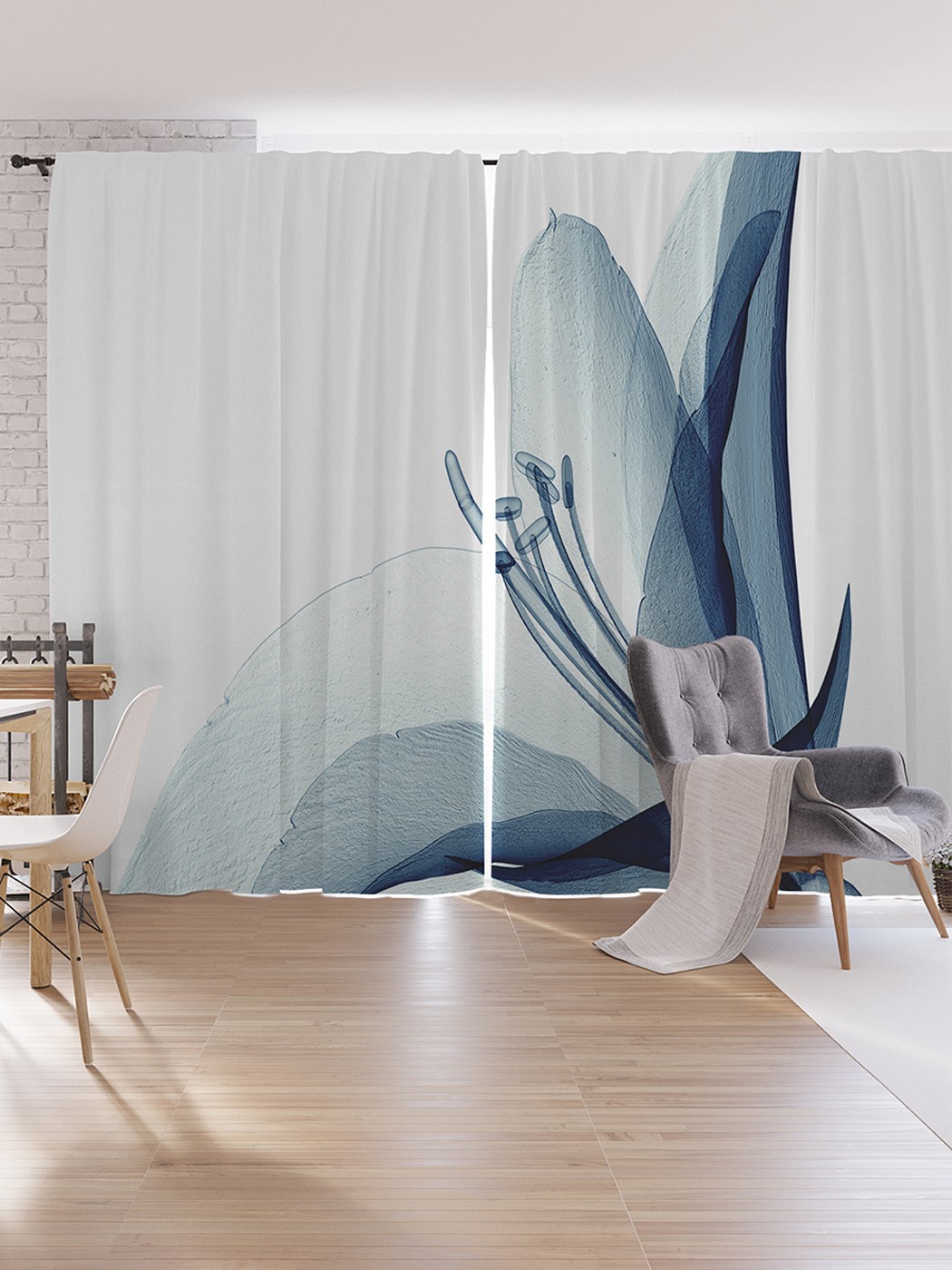 

Шторы под лён JoyArty "Крупный цветок", серия Oxford DeLux, 340х265 см, Крупный цветок