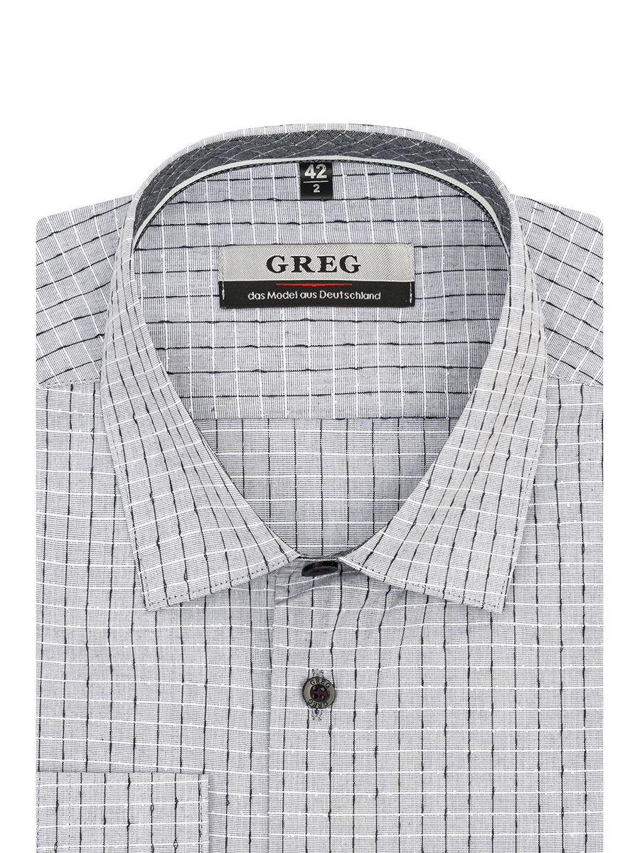 

Рубашка мужская Greg 00-00001177 серая 45, Серый, 00-00001177