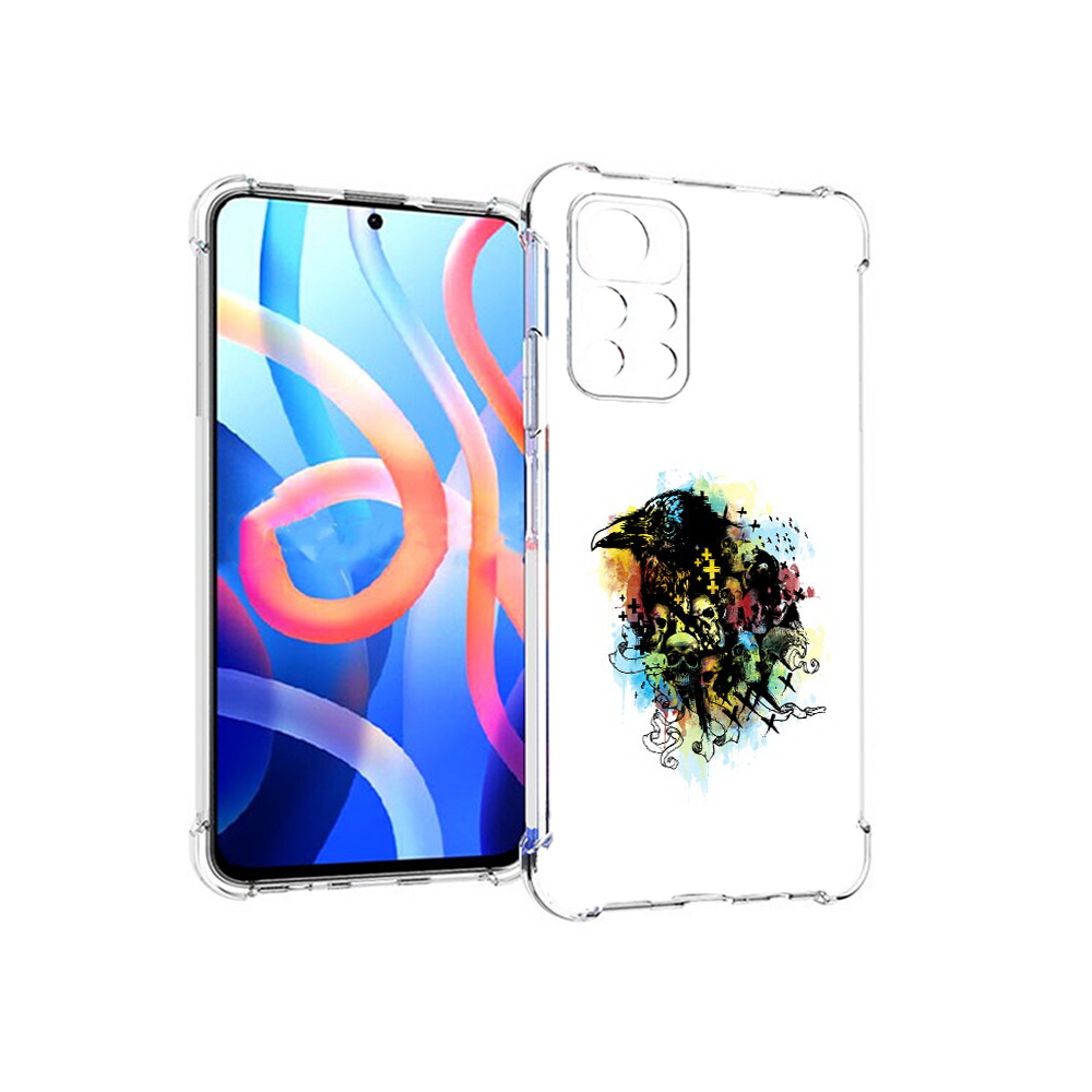 

Чехол MyPads Tocco для Xiaomi Poco M4 Pro 5G ворон и черепа (PT200061.301.273), Прозрачный, Tocco