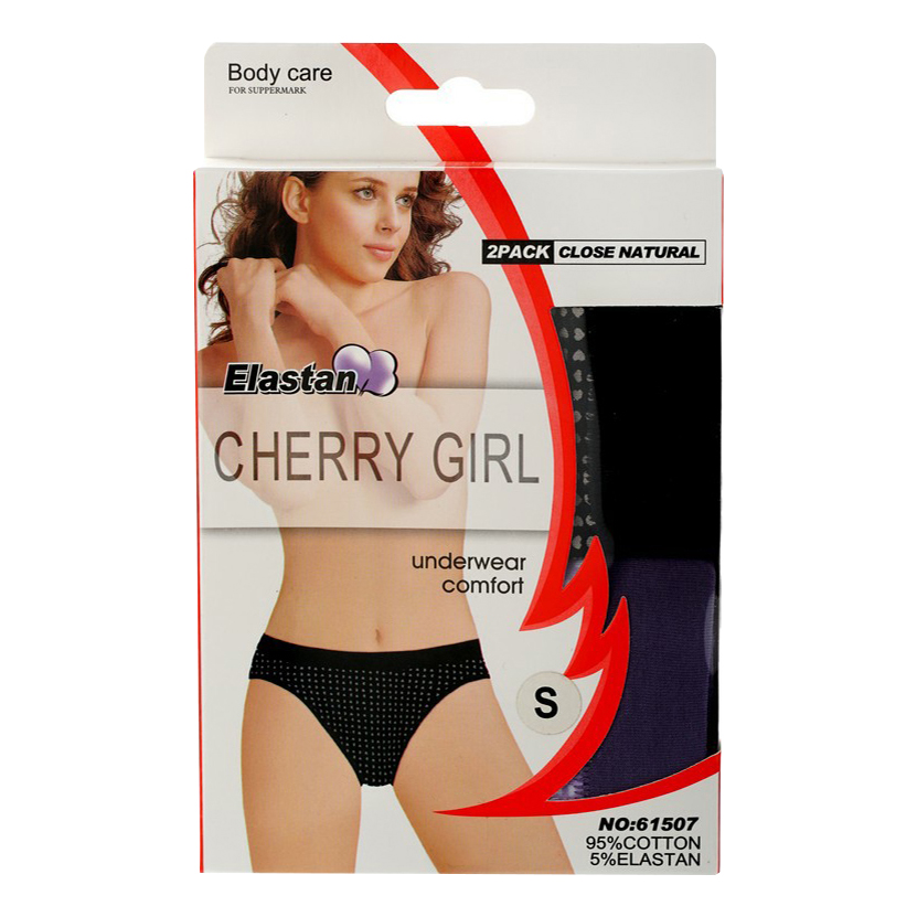 

Комплект трусов женских Cherry Girl черных S, Черный