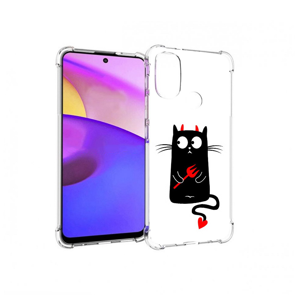 

Чехол MyPads Tocco для Motorola Moto E30 Кот демон (PT227074.357.97), Прозрачный, Tocco