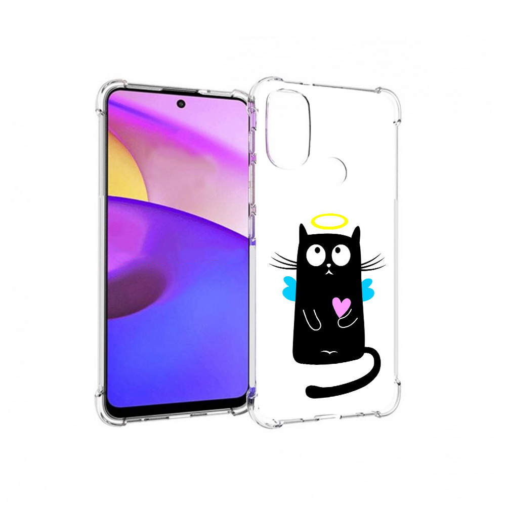 

Чехол MyPads Tocco для Motorola Moto E30 Кот ангелок (PT227074.357.96), Прозрачный, Tocco