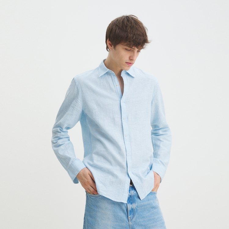 

Рубашка мужская Maison David BLN926-1 голубая 2XL, Голубой, BLN926-1
