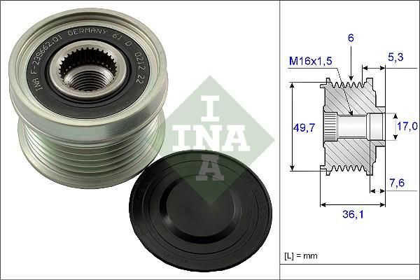 

Шкив генератора Ina 535013410