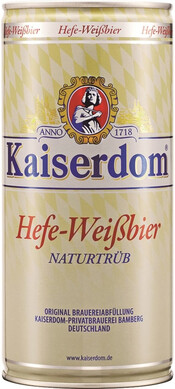 

Пиво Kaiserdom Hefe-Weissbier in can 1 л, Светлое