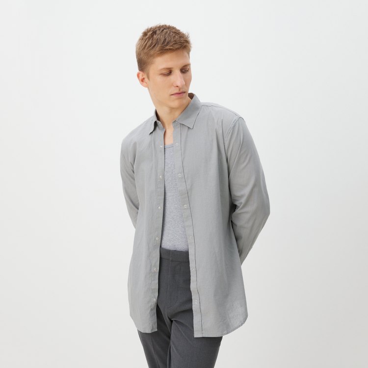 

Рубашка мужская Maison David BLN926-1A серая M, Серый, BLN926-1A