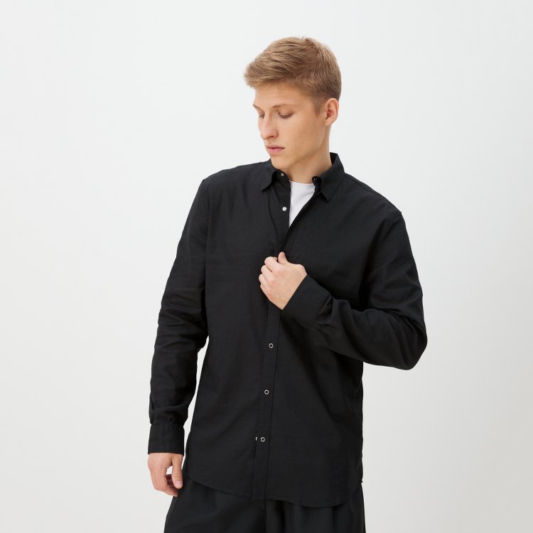 

Рубашка мужская Maison David BLN926-1A черная 3XL, Черный, BLN926-1A