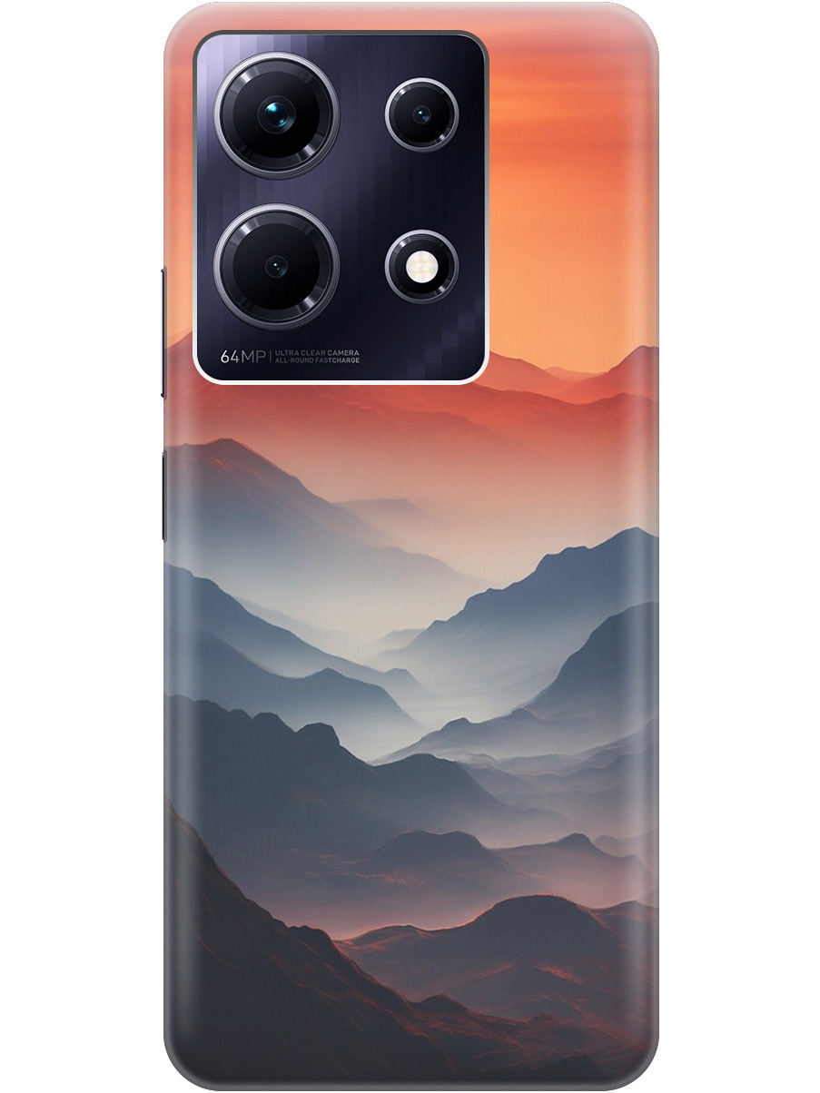 

Силиконовый чехол на Infinix Note 30 с принтом "Луна над горами", Прозрачный;оранжевый;черный, 773943710