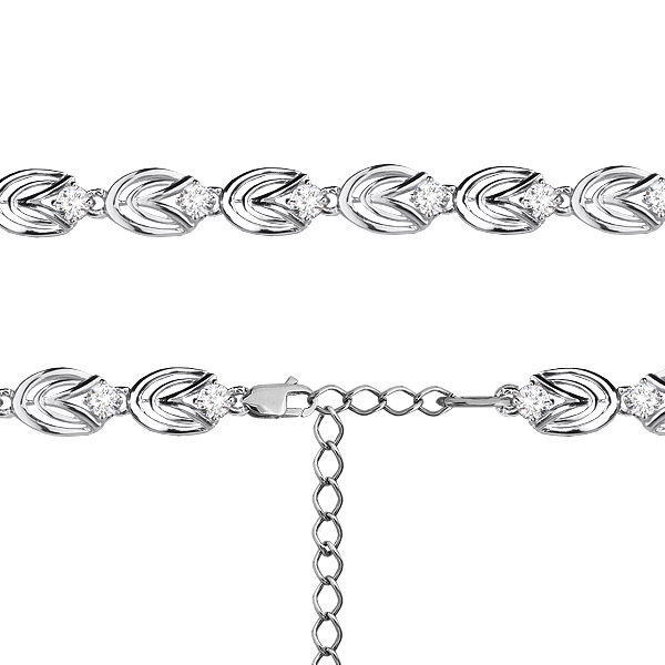 

Браслет из серебра с фианитом р. 16 Aquamarine 74176А, 74176А_925_з