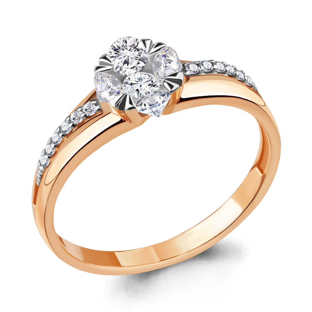 

Кольцо помолвочное из красного золота с фианитом р. Aquamarine 68501А, 68501А_585_кз