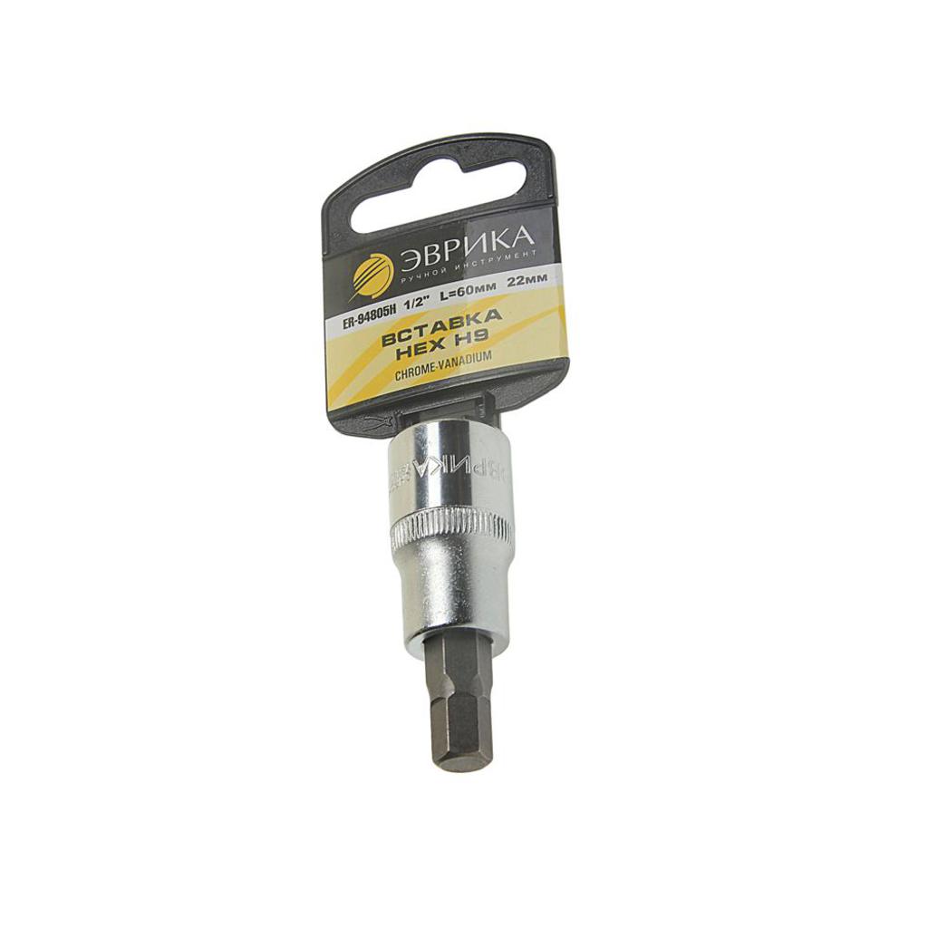 

Бита-головка 1/2" HEX H9х22мм L=60мм с держателем ЭВРИКА ER-94805H
