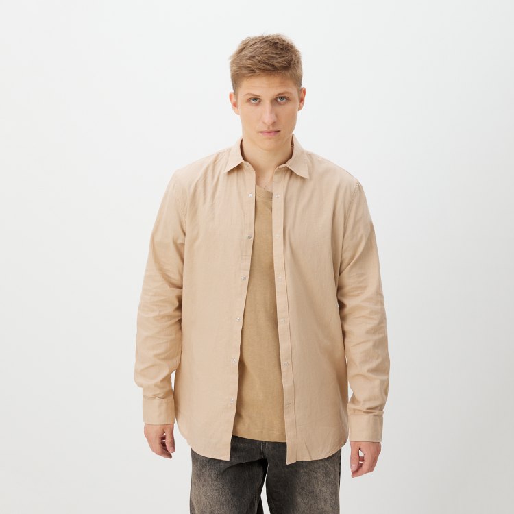 

Рубашка мужская Maison David BLN926-1 бежевая XL, Бежевый, BLN926-1