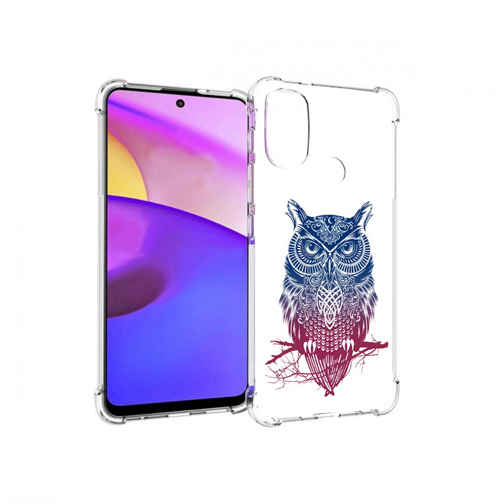 

Чехол MyPads Tocco для Motorola Moto E30 хиппи сова (PT227074.357.664), Прозрачный, Tocco