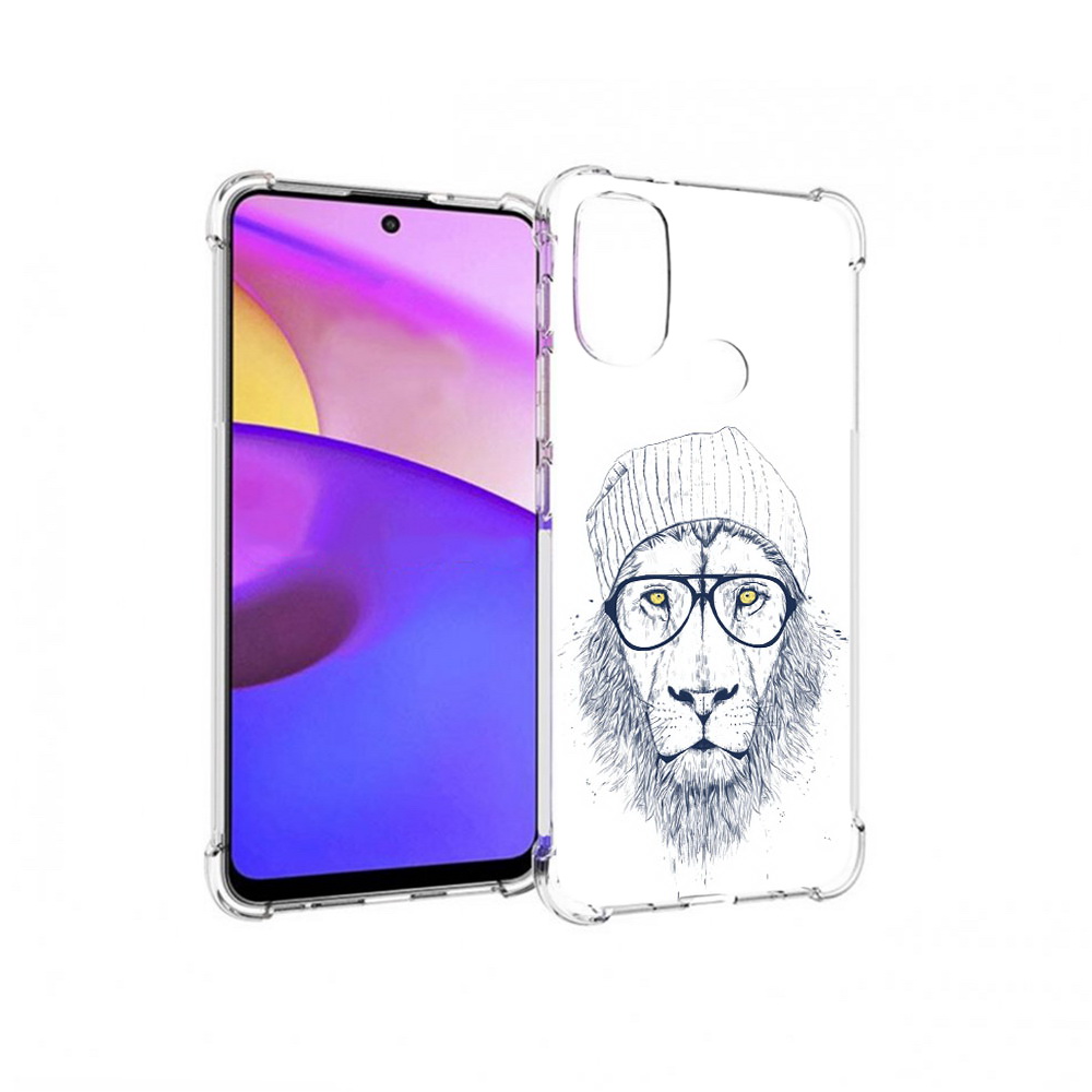 

Чехол MyPads Tocco для Motorola Moto E30 хиппи лев (PT227074.357.663), Прозрачный, Tocco