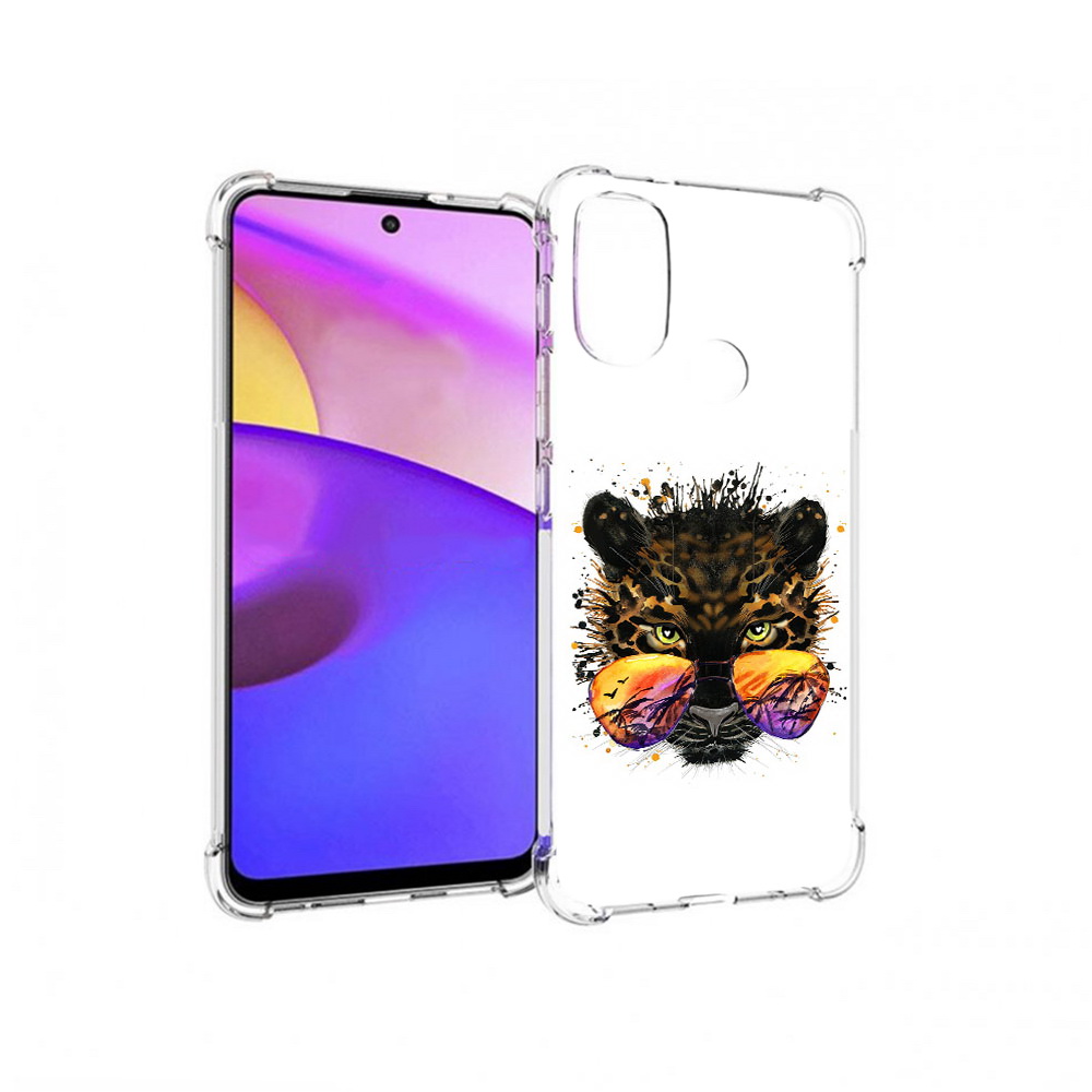 

Чехол MyPads Tocco для Motorola Moto E30 тропический леопард (PT227074.357.649), Прозрачный, Tocco
