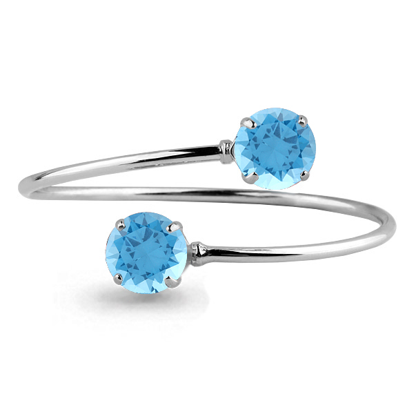 

Браслет из серебра с топазом искусственным р.  Aquamarine 7418592, 7418592_925_р