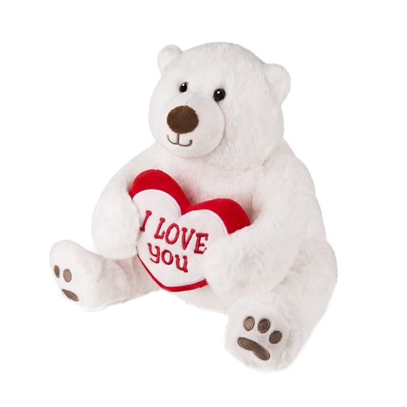 Мягкая игрушка Maxitoys Белый Медведь с Сердцем, 30 см MT-SUT072006-30
