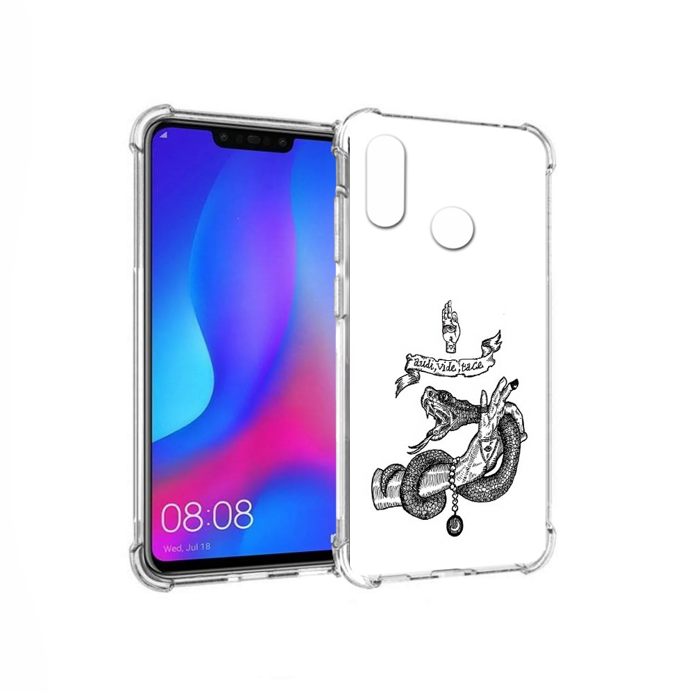 

Чехол MyPads Tocco для Huawei Nova 3 змея на руке рисунок (PT115710.27.366), Прозрачный, Tocco