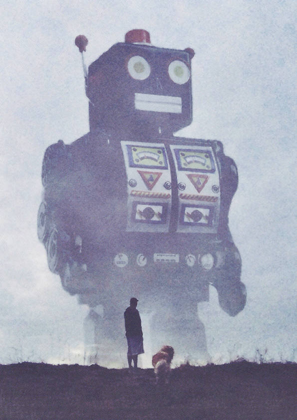 

Большой постер на стену BEWARE OF GIANT ROBOTS 60х90 см без рамы, YSROBOTS