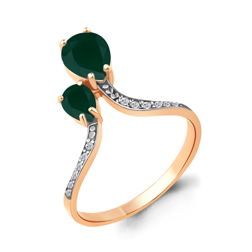 

Кольцо из серебра с агатом/фианитом р., Aquamarine 6917509А, 6917509А_925_з