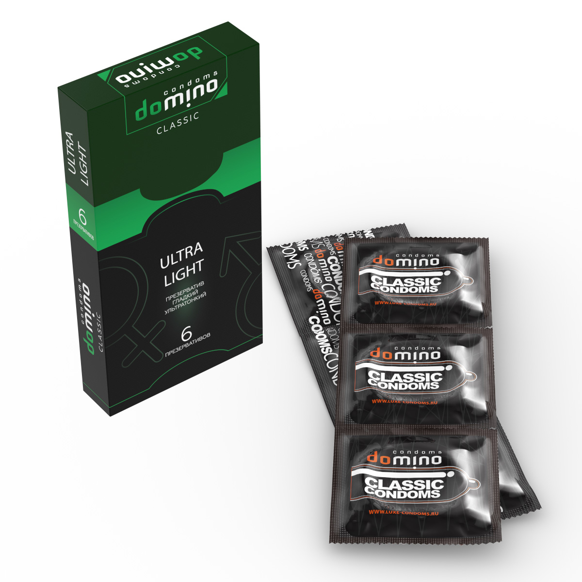 Супертонкие презервативы DOMINO Classic Ultra Light - 6 шт. Domino, прозрачный, латекс  - купить