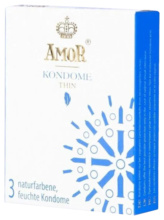 Купить Супертонкие презервативы AMOR Thin - 3 шт. AMOR, Супертонкие презервативы AMOR Thin 3 шт.