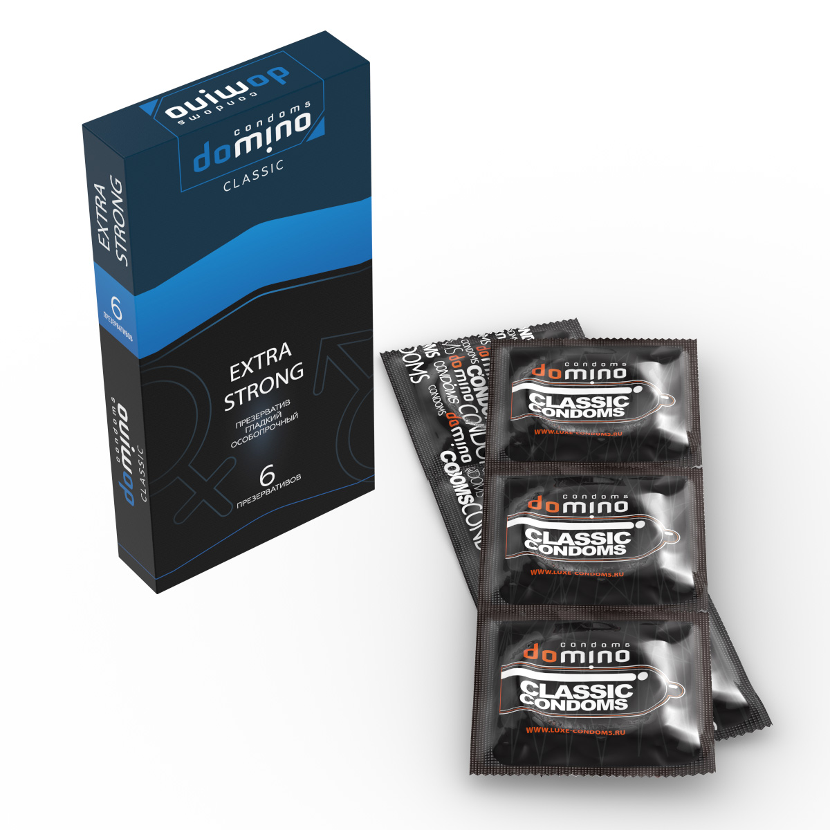 Купить Суперпрочные презервативы DOMINO Classic Extra Strong - 6 шт. Domino, прозрачный, латекс