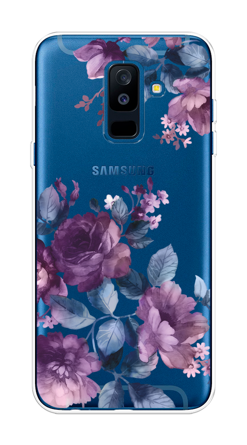 

Чехол на Samsung Galaxy A6 Plus "Purple Blossoms", Синий;фиолетовый, 26050-1