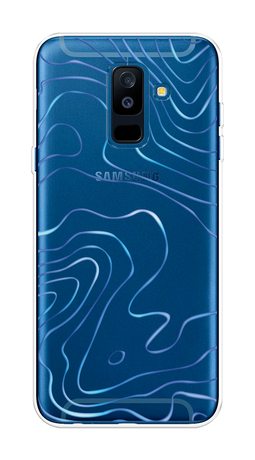 

Чехол на Samsung Galaxy A6 Plus "Blue lines", Прозрачный;синий, 26050-1