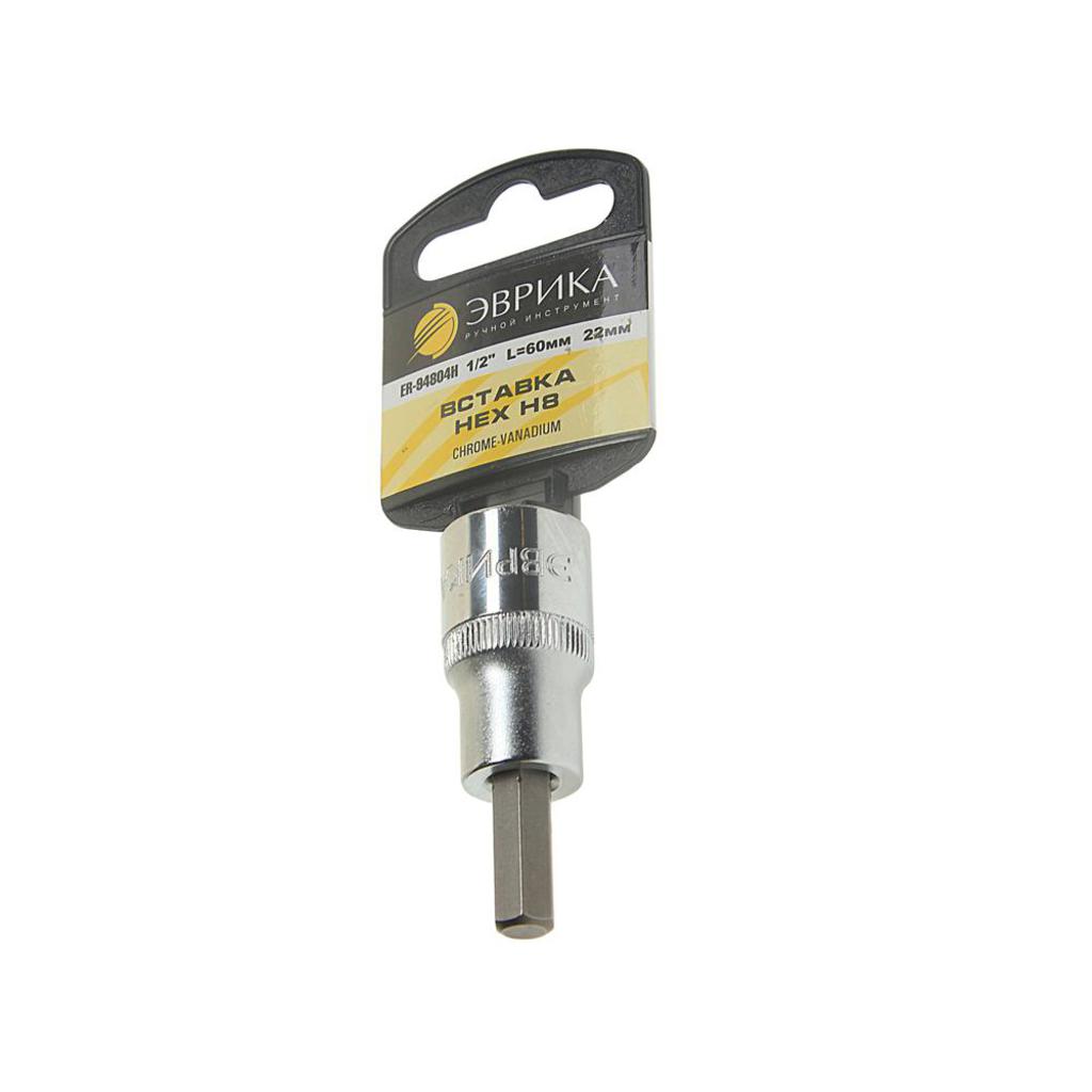 

Бита-головка 1/2" HEX H8х22мм L=60мм с держателем ЭВРИКА ER-94804H