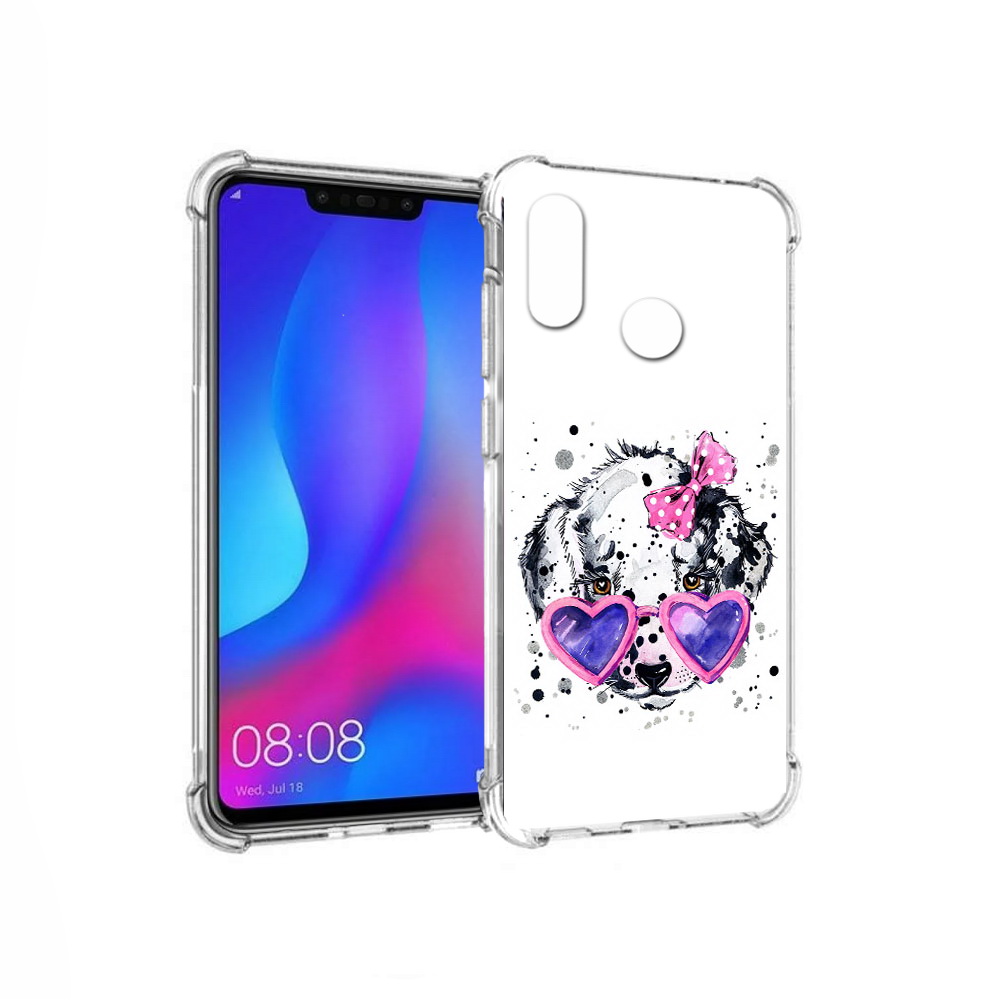 

Чехол MyPads Tocco для Huawei Nova 3 долматинец в очках (PT115710.27.337), Прозрачный, Tocco