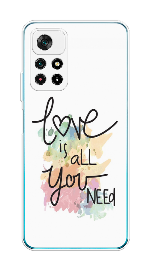 

Чехол на Poco M4 Pro 5G, Xiaomi Redmi Note 11S 5G "Love is all you need", Белый;черный;зеленый, 311850-1