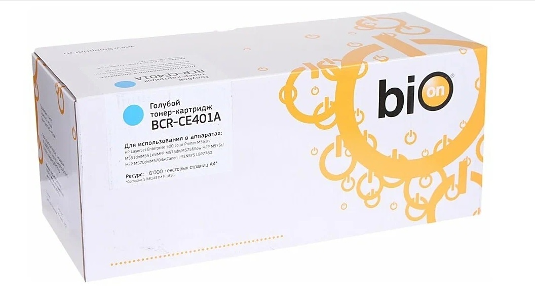 

Картридж Bion BCR-CE401A Cyan для HP CLJ Color M551/M551n/M551dn/M551xh5 1816391, BCR-CE401A
