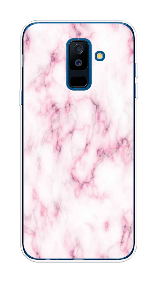 

Чехол на Samsung Galaxy A6 Plus "Мрамор с розовым", Белый;розовый, 26050-1