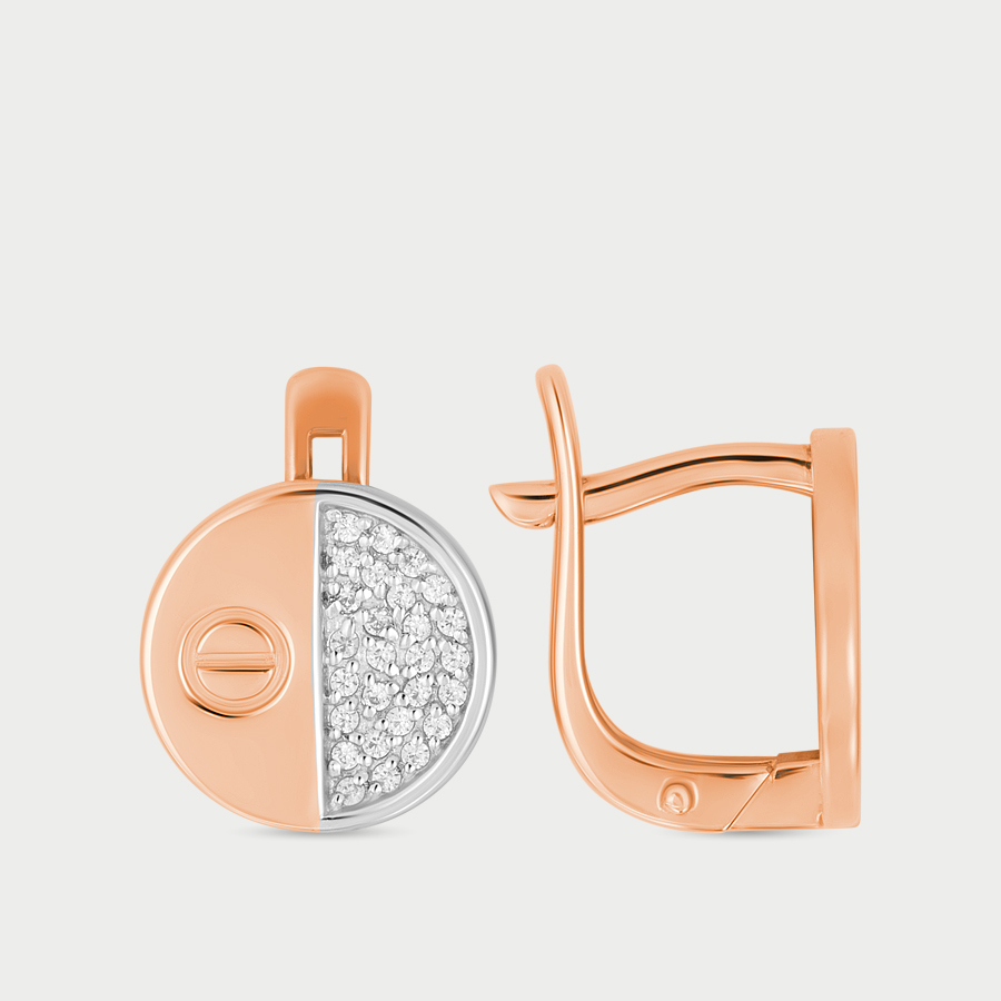 

Серьги из розового золота Династия с4687, фианит, с4687