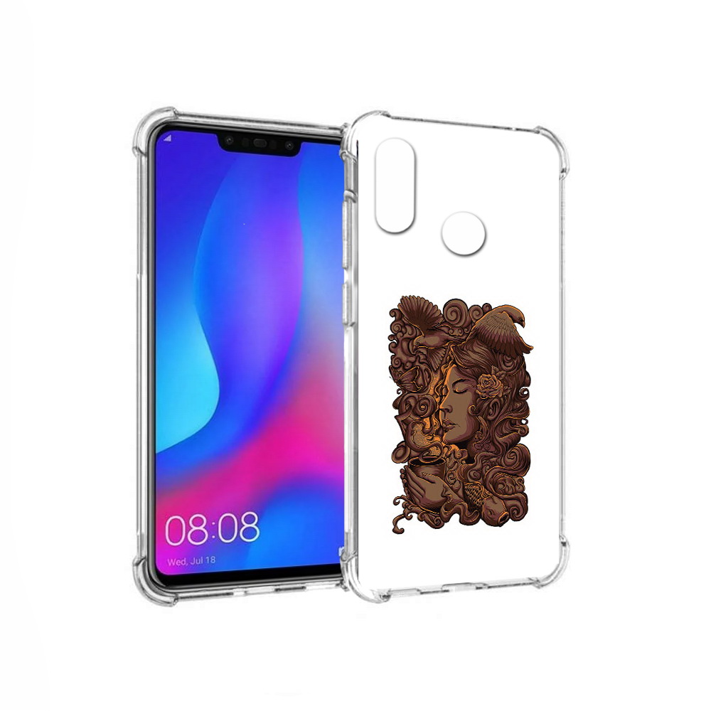 

Чехол MyPads Tocco для Huawei Nova 3 девушка с длинными волосами абстракция, Прозрачный, Tocco