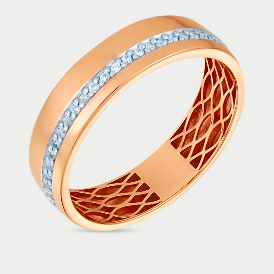 Кольцо из розового золота р. 18 Красносельский Ювелир РКд4057, фианит