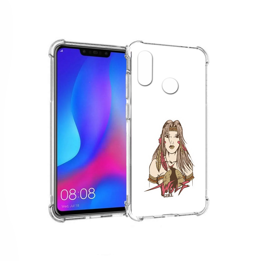 

Чехол MyPads Tocco для Huawei Nova 3 девушка волк (PT115710.27.306), Прозрачный, Tocco