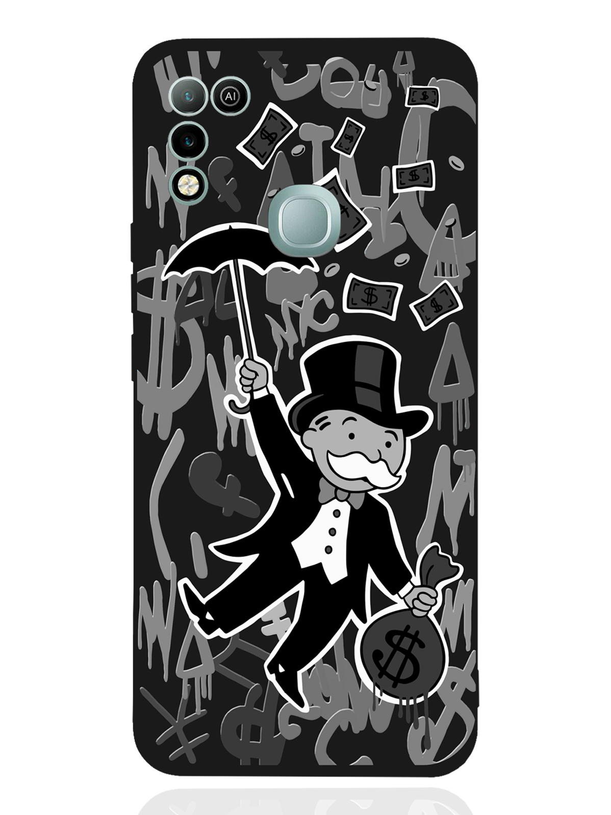 

Чехол MustHaveCase для Infinix Hot 11 Play Monopoly Black Edition Монополия черный, Серый;черный